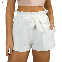 Load image into Gallery viewer, Women Casual Loose Summer Beach Bow High Waist Belt Shorts Hot Pants Trousers