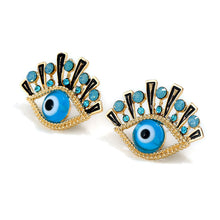 Load image into Gallery viewer, Woman Fashion Geometric Eyes Rhinestone Ear Stud Earrings Jewelry Accessories
