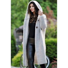 Load image into Gallery viewer, Long Hooded Warm Sweater , Solid Colored  Beige / Gray / Yellow / Slim