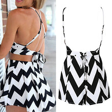 Load image into Gallery viewer, Women Fashion Summer Suit Halter Top Sexy Bare Midriff Short Pants Mini Dress