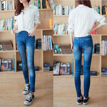 Load image into Gallery viewer, Women Fashion Sexy Slim Imitated Jeans Skinny Stretchy Jeggings Pants Leggings