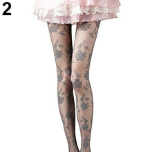Load image into Gallery viewer, Women Fashion Rose Pattern Tight Lace Pantyhose Sexy See-through Stockings