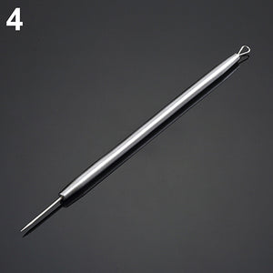 Non-Slip Stainless Steel Pimple Popper Acne Blackhead Removal Needle Tool Silver