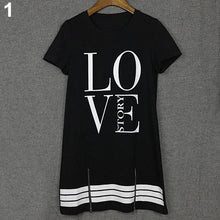 Load image into Gallery viewer, Women&#39;s Sports Style Casual Zipper LOVE Printed Short Sleeve One-piece Dress
