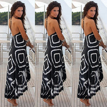 Load image into Gallery viewer, Women&#39;s Sexy Halter Neck Sleeveless Backless Printing Irregular Maxi Long Dress