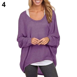 Women Long Sleeve Knitted Sweater Jumper Pullover Casual Loose Baggy Tops Blouse