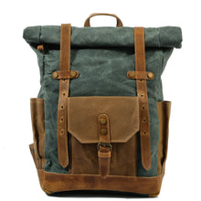 Load image into Gallery viewer, Vintage Men Rucksack Canvas Genuine Leather Travel Schoolbag Laptop Backpack