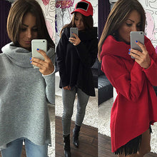 Load image into Gallery viewer, Women&#39;s Autumn Winter Casual Cowl Neck Long Sleeve Solid Sweatshirt Blouse