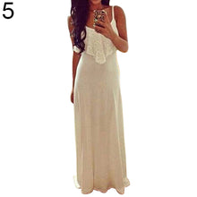 Load image into Gallery viewer, Women&#39;s Sexy Casual Lace Patchwork Spaghetti Strap Long Beach Dress Maxi Dress