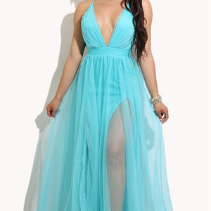 Women's Sexy V-Neck Backless Summer Long Maxi Dress Evening Party Prom Ball Gown