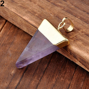 Crystal Quartz Triangle Healing Point Reiki Chakra Stone Pendants for Necklace