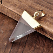 Load image into Gallery viewer, Crystal Quartz Triangle Healing Point Reiki Chakra Stone Pendants for Necklace