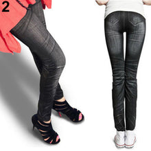 Load image into Gallery viewer, Women Fashion Sexy Slim Imitated Jeans Skinny Stretchy Jeggings Pants Leggings