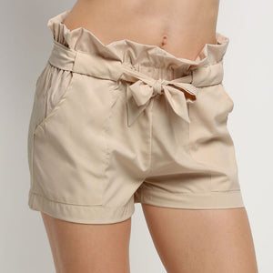 Women Casual Loose Summer Beach Bow High Waist Belt Shorts Hot Pants Trousers