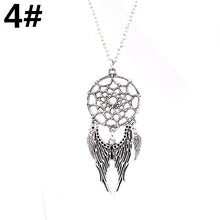 Load image into Gallery viewer, Women&#39;s Vintage Turquoise Feather Dream Catcher Pendant Chain Necklace Jewelry