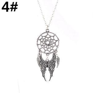 Women's Vintage Turquoise Feather Dream Catcher Pendant Chain Necklace Jewelry