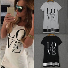 Load image into Gallery viewer, Women&#39;s Sports Style Casual Zipper LOVE Printed Short Sleeve One-piece Dress