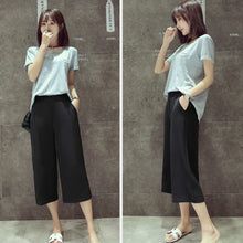 Load image into Gallery viewer, Women Fashion Loose Bell Bottomed Trousers Casual Wide legged Cropped Pants