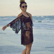 Load image into Gallery viewer, Women&#39;s Fashion Hollow Beach Sling Dress Sexy Lace See-through Sundress Top