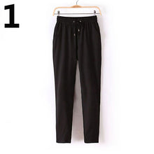 Load image into Gallery viewer, Women Fashion Casual Harem Pants Elastic Waist Slim Fit Full Length Trousers