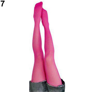 Women Sexy Fashion Candy Color Sheer Velvet Tights Stockings Long Pantyhose