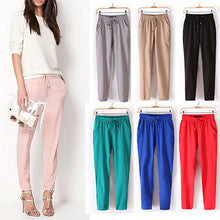 Load image into Gallery viewer, Women Fashion Casual Harem Pants Elastic Waist Slim Fit Full Length Trousers