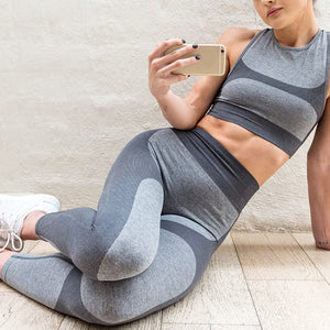 Women Elastic Sports Trousers Gym Fitness Yoga Slim Leggings Breathable Pants