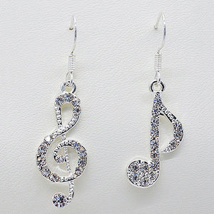 Women's Fashion Music Note Elegant Silver Color Jewelry Charm Hook Earring