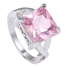Load image into Gallery viewer, Women&#39;s Pink Cubic Zirconia Statement Ring 925 Sterling Silver Band Gift