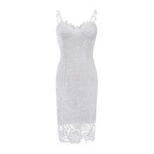 Load image into Gallery viewer, Women Fashion Summer Spaghetti Strap Bodycon Floral Lace Cocktail Party Dress