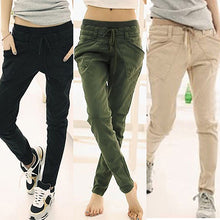 Load image into Gallery viewer, Women Sport Stretch Little Feet Harem Pant Slack Casual Trousers Lacing Jeans