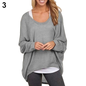 Women Long Sleeve Knitted Sweater Jumper Pullover Casual Loose Baggy Tops Blouse