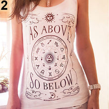 Load image into Gallery viewer, Women&#39;s Summer Fashion Geometric Letter Print Casual Sleeveless Vest T-Shirt