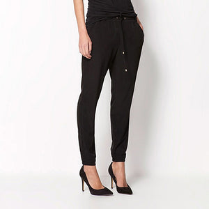 Women Fashion Casual Harem Pants Elastic Waist Slim Fit Full Length Trousers