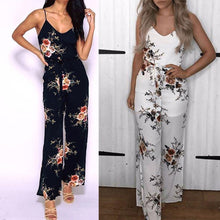 Load image into Gallery viewer, Women Sexy Long Pants Sleeveless Spaghetti Strap Jumpsuit Romper With Belt