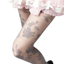 Load image into Gallery viewer, Women Fashion Rose Pattern Tight Lace Pantyhose Sexy See-through Stockings