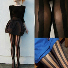 Load image into Gallery viewer, Women&#39;s Sexy Wide Stripes Transparent Breathable Tights Stockings Socks Pantyhose