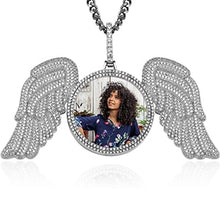 Load image into Gallery viewer, Customize This Angel Wings Medallions Custom Photo Necklace Pendant
