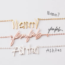 Load image into Gallery viewer, Customize This Vertical Cursive Nameplate Pendant Choker  Necklace