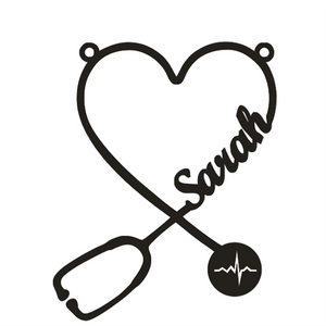 Customize This Heart Stethoscope Name Necklace