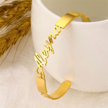 Load image into Gallery viewer, Customize This Bold Adjustable Open Bangle Bracelet