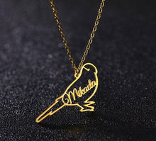 Load image into Gallery viewer, Customize This Parakeet Name Necklace Charm Link