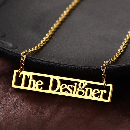 Customize This Rectangular Outline W/ Your Name Necklaces