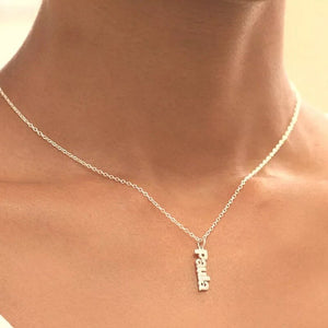 Custom Necklace Personalized Vertical Name Necklaces For Women Men Gold Chain Choker Necklace Collier Mujer Bridesmaid Gift BFF