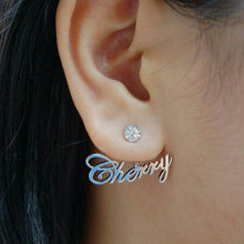 Load image into Gallery viewer, Customize This Name Curved Scalloped Earrings For Women