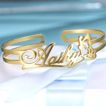 Load image into Gallery viewer, Customize This logo Name Bangle &amp; Bracelet For Women Men, ID Bar Bracelet Friendship