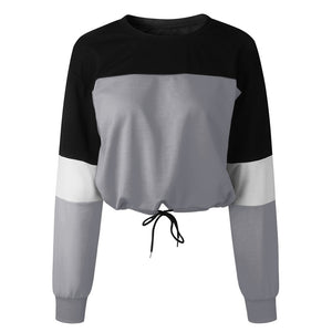 Women Casual Polyester Full Sleeve Short Length Pullovers Regular O-Neck Sweatshirts