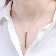 Load image into Gallery viewer, Four Sides Engraving Vertical Bar Custom Name Necklace Jewelry