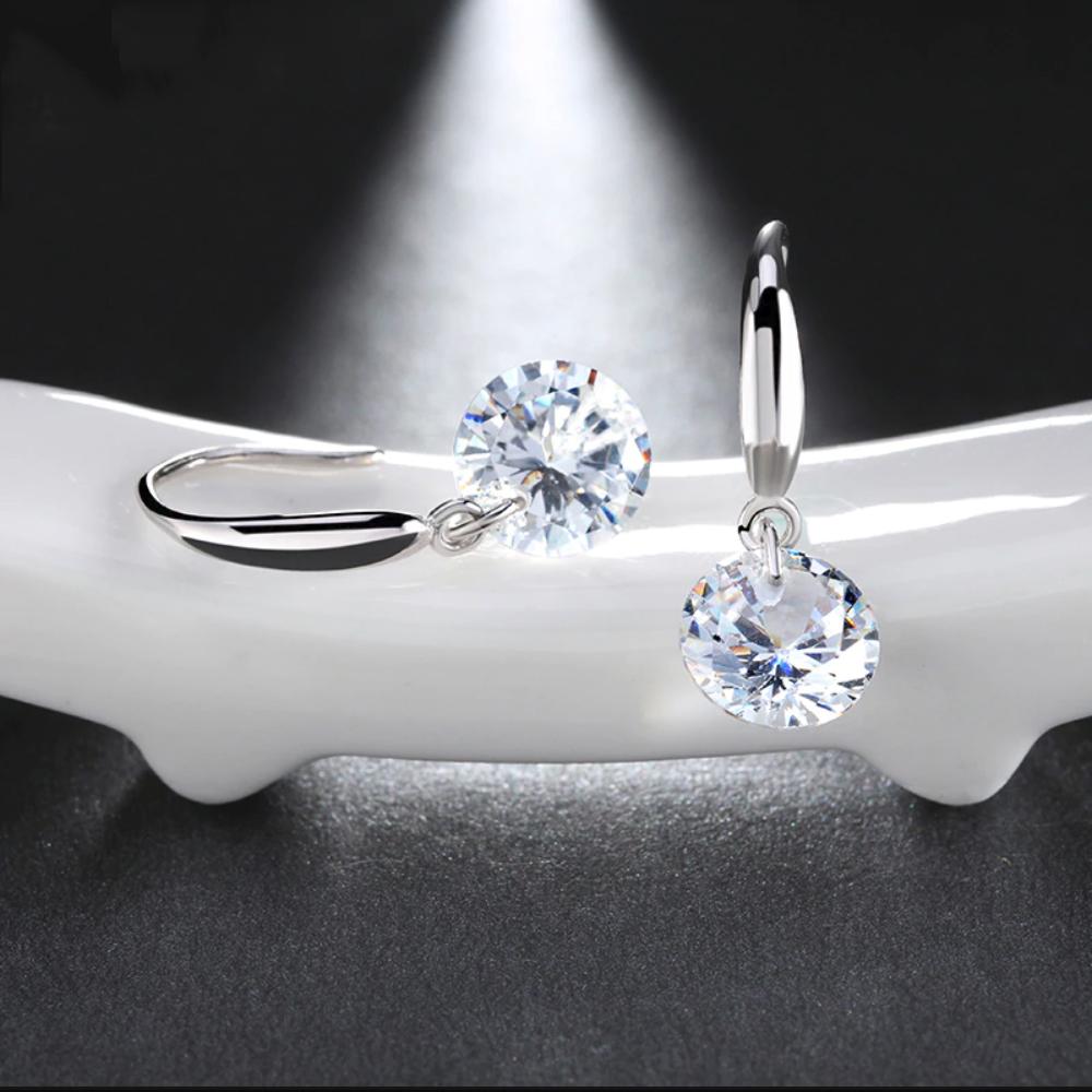Swarovski Crystal Drill Drop Earring in 18K White Gold Plated