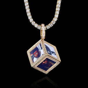 Personalized Custom Memory Six-Side Cube Photo Pendant For Necklace